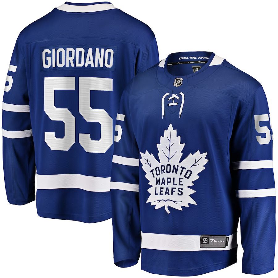 Men Toronto Maple Leafs #55 Mark Giordano Fanatics Branded Blue Home Breakaway Player NHL Jersey